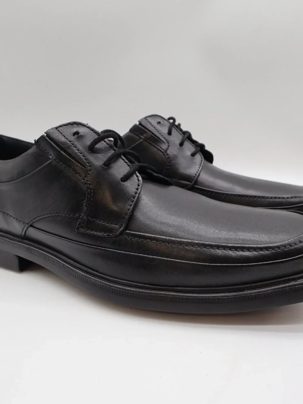 Hush Puppies Prinze Hopper Men's Black Leather Derby Oxford Dress Shoes